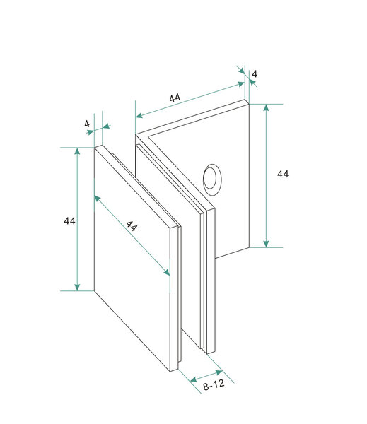 Wiesbaden Wiesbaden Set Glaskoppelingen voor Profielloos Inloopdouche - Chrome - 2 stuks