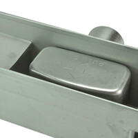 Wiesbaden Wiesbaden Douchegoot met Rooster, Vloerflens en Zijuitloop - 80cm - RVS