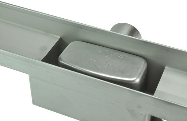 Wiesbaden Wiesbaden Douchegoot met Rooster, Vloerflens en Zijuitloop - 80cm - RVS