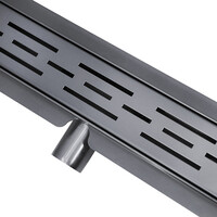 Wiesbaden Wiesbaden Douchegoot met Rooster, Vloerflens en Zijuitloop - 80cm - Geborsteld Gunmetal