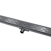 Wiesbaden Wiesbaden Douchegoot met Rooster, Vloerflens en Zijuitloop - 80cm - Geborsteld Gunmetal
