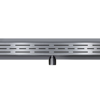 Wiesbaden Wiesbaden Douchegoot met Rooster, Vloerflens en Zijuitloop - 90cm - Geborsteld Gunmetal