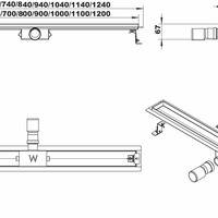 Wiesbaden Wiesbaden Douchegoot zonder Rooster, Vloerflens en Zijuitloop - 100cm - RVS