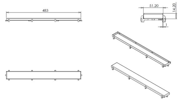 Wiesbaden Wiesbaden Tegelinlegrooster - 50cm - RVS