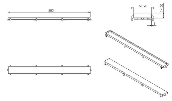 Wiesbaden Wiesbaden Tegelinlegrooster - 60cm - RVS