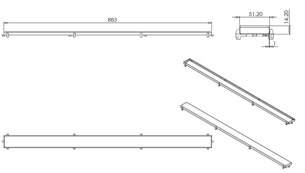 Wiesbaden Wiesbaden Tegelinlegrooster - 90cm - RVS