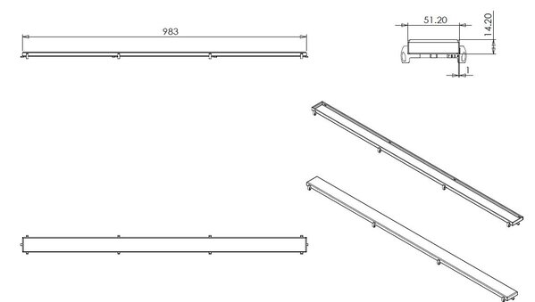 Wiesbaden Wiesbaden Tegelinlegrooster - 100cm - RVS