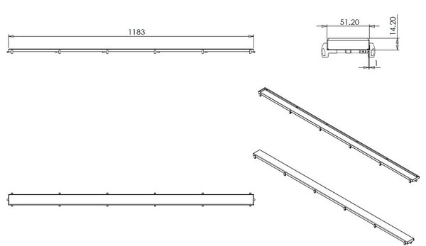 Wiesbaden Wiesbaden Tegelinlegrooster - 120cm - RVS
