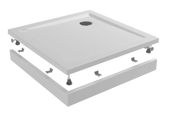 Wiesbaden Wiesbaden Compo Voorzetpaneel inclusief Set Poten - Vierkant - Acryl - 90x90x4cm - Wit