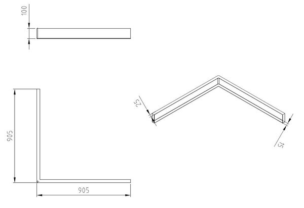 Wiesbaden Wiesbaden Compo Voorzetpaneel inclusief Set Poten - Vierkant - Acryl - 90x90x4cm - Wit