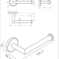 Wiesbaden Wiesbaden Alonzo Toiletrolhouder - Geborsteld Gunmetal