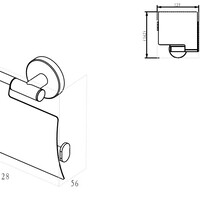 Wiesbaden Wiesbaden Alonzo Toiletrolhouder met Klep - Geborsteld RVS