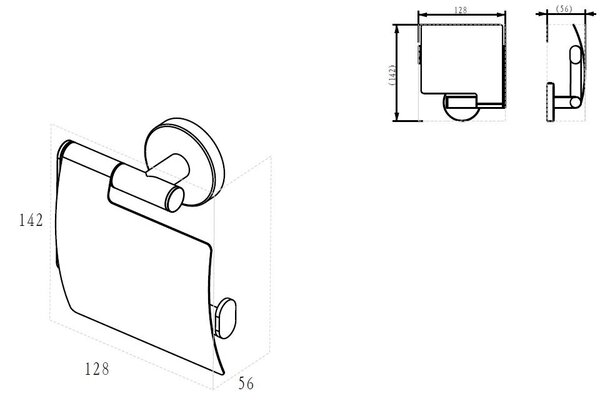 Wiesbaden Wiesbaden Alonzo Toiletrolhouder met Klep - Geborsteld Gunmetal