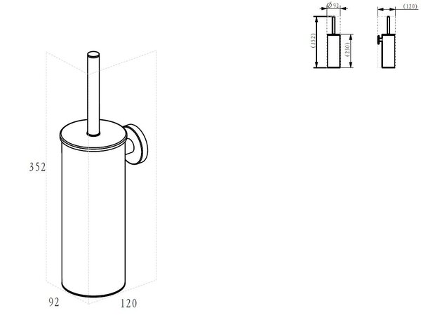 Wiesbaden Wiesbaden Alonzo Toiletborstel met Houder - Geborsteld Messing