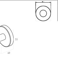 Wiesbaden Wiesbaden Alonzo Handdoekhaak Groot - Geborsteld Gunmetal