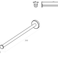 Wiesbaden Wiesbaden Alonzo Handdoekrek 1-Armig - Geborsteld Gunmetal
