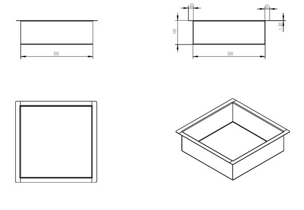 Wiesbaden Wiesbaden Demis Inbouwnis - 30x30x10cm - Geborsteld Messing