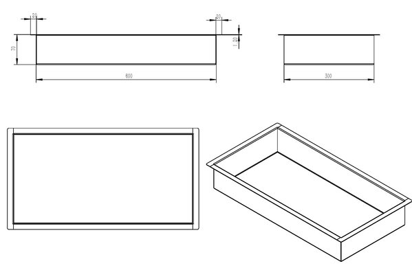 Wiesbaden Wiesbaden Demis Inbouwnis - 60x30x7cm - RVS