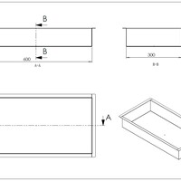 Wiesbaden Wiesbaden Demis Inbouwnis - 60x30x10cm - RVS