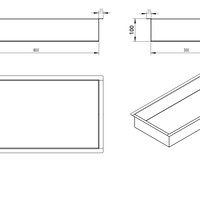 Wiesbaden Wiesbaden Demis Inbouwnis - 60x30x10cm - Geborsteld Messing