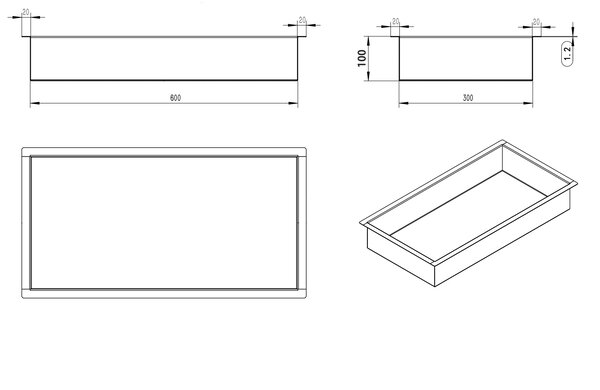 Wiesbaden Wiesbaden Demis Inbouwnis - 60x30x10cm - Geborsteld Messing