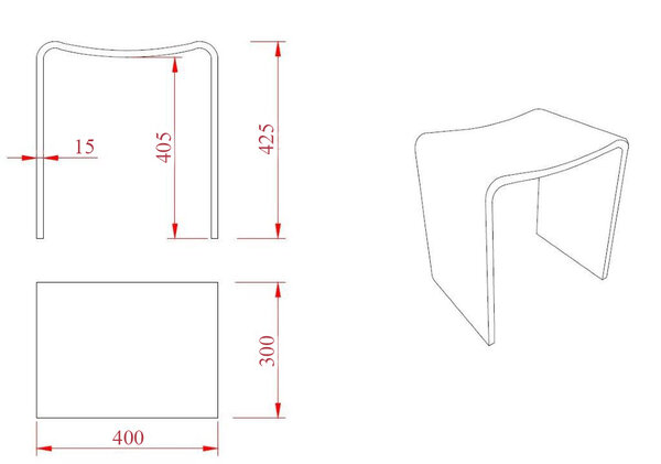 Wiesbaden Wiesbaden Solid Surface Kruk - Wit