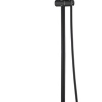 Wiesbaden Wiesbaden Caral Thermostatische Opbouw Douchekraan met Stijgbuis, Douchekop Ø25cm, Staaf Handdouche & Doucheslang - Draaiknoppen - Mat Zwart