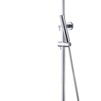 Wiesbaden Wiesbaden Caral Thermostatische Opbouw Douchekraan met Stijgbuis, Douchekop Ø25cm, Staaf Handdouche & Doucheslang - Draaiknoppen - Chroom