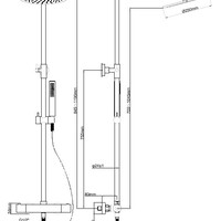 Wiesbaden Wiesbaden Caral Thermostatische Opbouw Douchekraan met Glijstang en Staaf Handdouche - Ø25cm - Geborsteld RVS