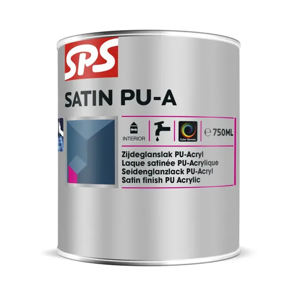 SPS SPS Satin PU-A Zijdeglans Acryllak - Waterbasis - 750ml - Wit