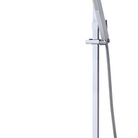 Wiesbaden Wiesbaden Rombo Thermostatische Opbouw Regendouche met Kraan, Glijstang en Staaf Handdouche - 25x25cm - Chroom