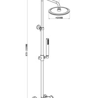 Wiesbaden Wiesbaden Caral Thermostatische Opbouw Bad Regendouche met Kraan, Glijstang en Staaf Handdouche - Ø20cm - Chroom
