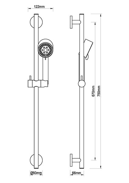 Wiesbaden Wiesbaden Cadans Glijstangset - Geborsteld Messing