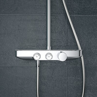 Wiesbaden Wiesbaden Nuovo Thermostatische Opbouw Regendouche met Kraan, Glijstang en 3-Standen Handdouche - Ø30cm - Chroom