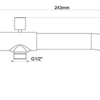 Wiesbaden Wiesbaden Caral Inbouw Baduitloop met Omstel - 23cm - Chroom
