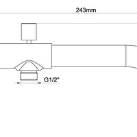 Wiesbaden Wiesbaden Caral Inbouw Baduitloop met Omstel - 23cm - Geborsteld RVS