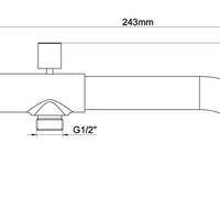 Wiesbaden Wiesbaden Caral Inbouw Baduitloop met Omstel - 23cm - Mat Zwart