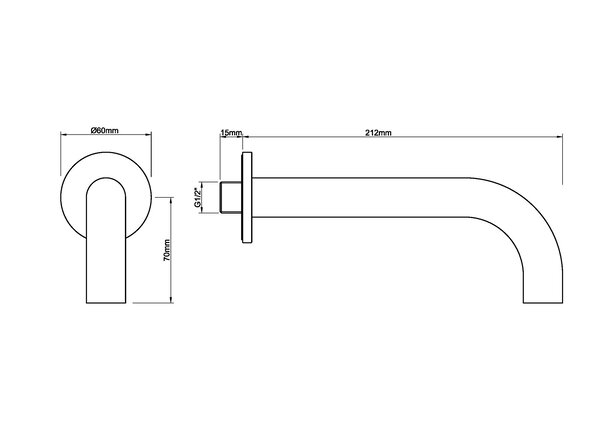 Wiesbaden Wiesbaden Caral Inbouw Uitloop - 20cm - Geborsteld RVS