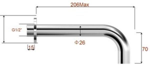 Wiesbaden Wiesbaden Caral Inbouw Uitloop - 20cm - Mat Zwart