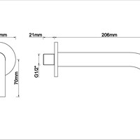 Wiesbaden Wiesbaden Caral Inbouw Uitloop - 20cm - Geborsteld Messing