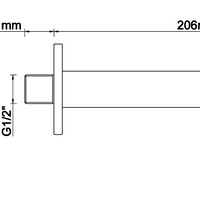Wiesbaden Wiesbaden Caral Inbouw Uitloop - 20cm - Geborsteld Gunmetal