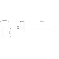 Wiesbaden Wiesbaden Caral Inbouw Uitloop - 25cm - Mat Zwart
