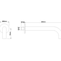Wiesbaden Wiesbaden Caral Inbouw Uitloop - 25cm - Geborsteld Messing