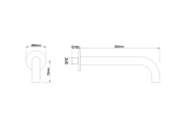 Wiesbaden Wiesbaden Caral Inbouw Uitloop - 25cm - Geborsteld Messing
