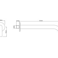 Wiesbaden Wiesbaden Caral Inbouw Uitloop - 30cm - Mat Zwart