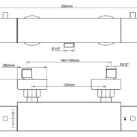 Wiesbaden Wiesbaden Caral Cooltouch Thermostatische Douchekraan - Mat Zwart