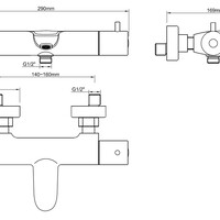 Wiesbaden Wiesbaden Caral Thermostatische Badkraan - Mat Zwart