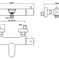 Wiesbaden Wiesbaden Caral Thermostatische Badkraan - Geborsteld Gunmetal