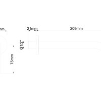 Wiesbaden Wiesbaden Slim Inbouw Uitloop - 20cm - Mat Zwart