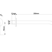 Wiesbaden Wiesbaden Slim Inbouw Uitloop - 25cm - Geborsteld RVS